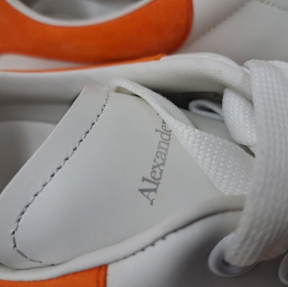 Alexander Mcqueen White Orange Leather Oversized Clear Sole Sneakers EU 43 10 US - Picture 6 of 16